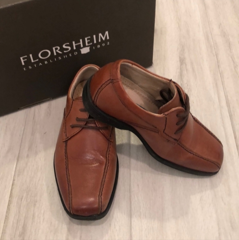 *Florsheim* 1M boys leather cognac dress shoes